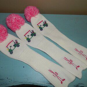 Mark & Graham Lot of 3 Knit Woolblend Golf Head Covers "SD"  (P-42)